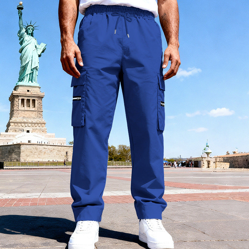 Herren Cargo-Freizeithose mit elastischem Bund, Tunnelzug & Zip-Taschen Shop Nory
