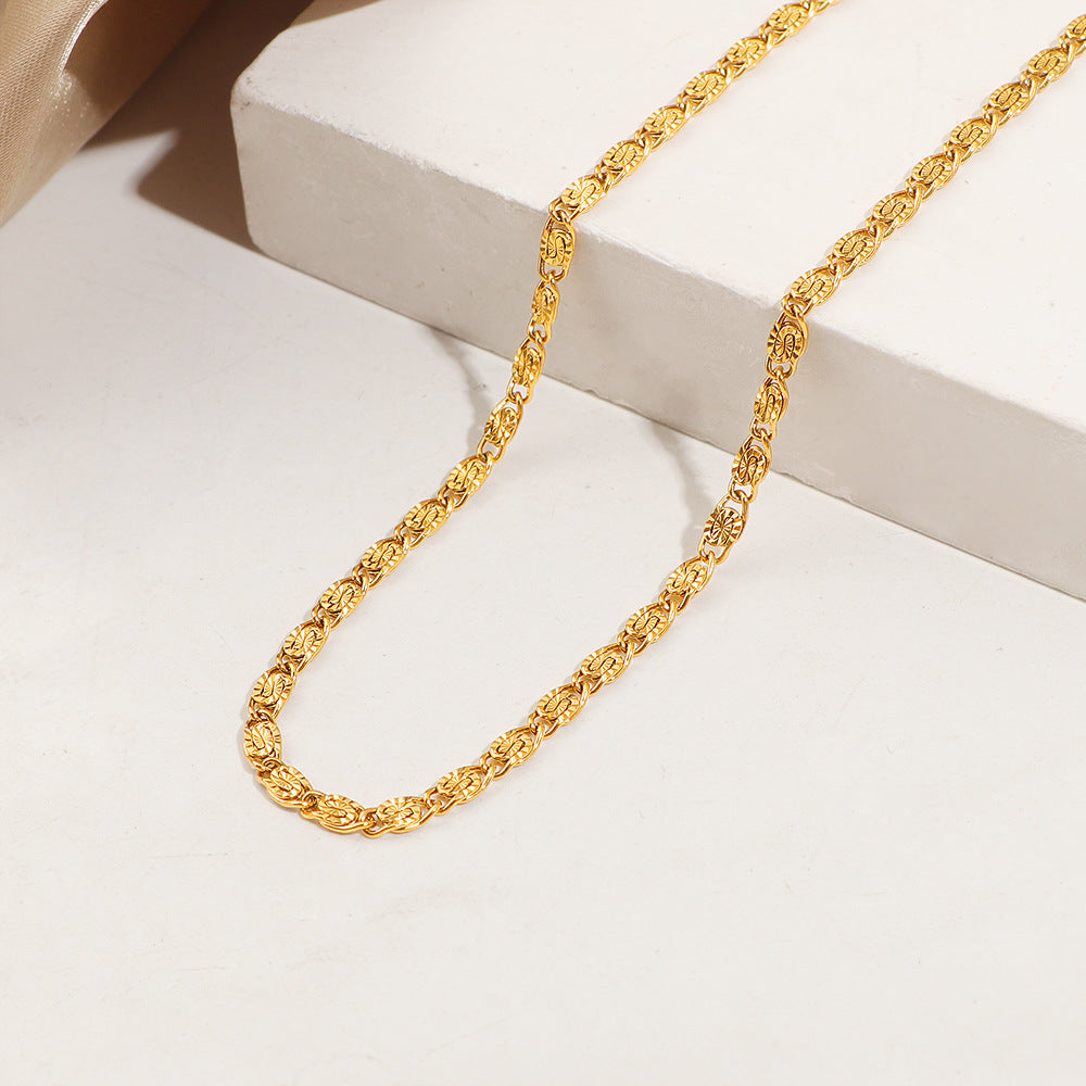 Damen Texturiertes Goldkette und Armband Set Shop Nory