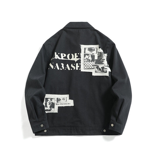 Unisex Kurzblouson im Workwear-Look mit diagonaler Reißverschluss-Brusttasche Shop Nory
