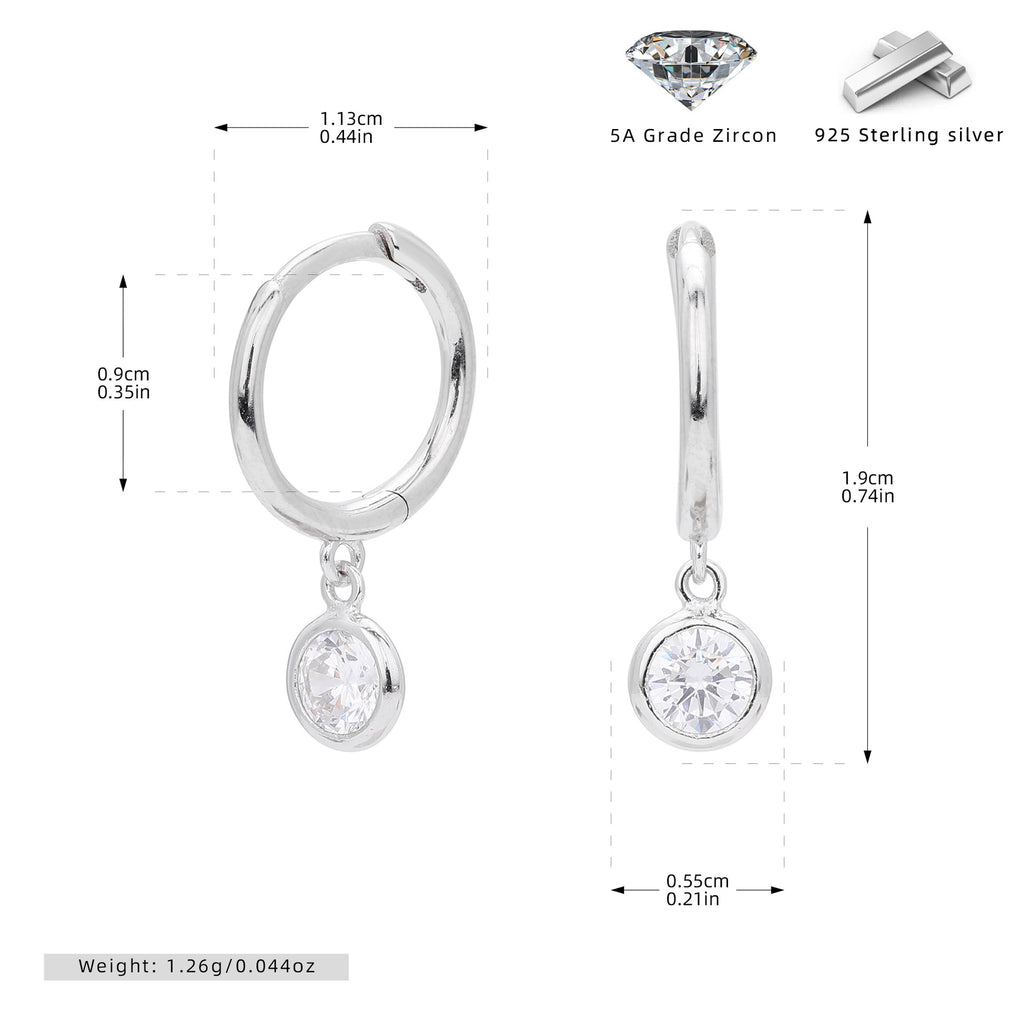 Damen Ohrhänger mit Smoky Zirkon-Anhängern aus hochwertigem 925 Sterling Silber Shop Nory