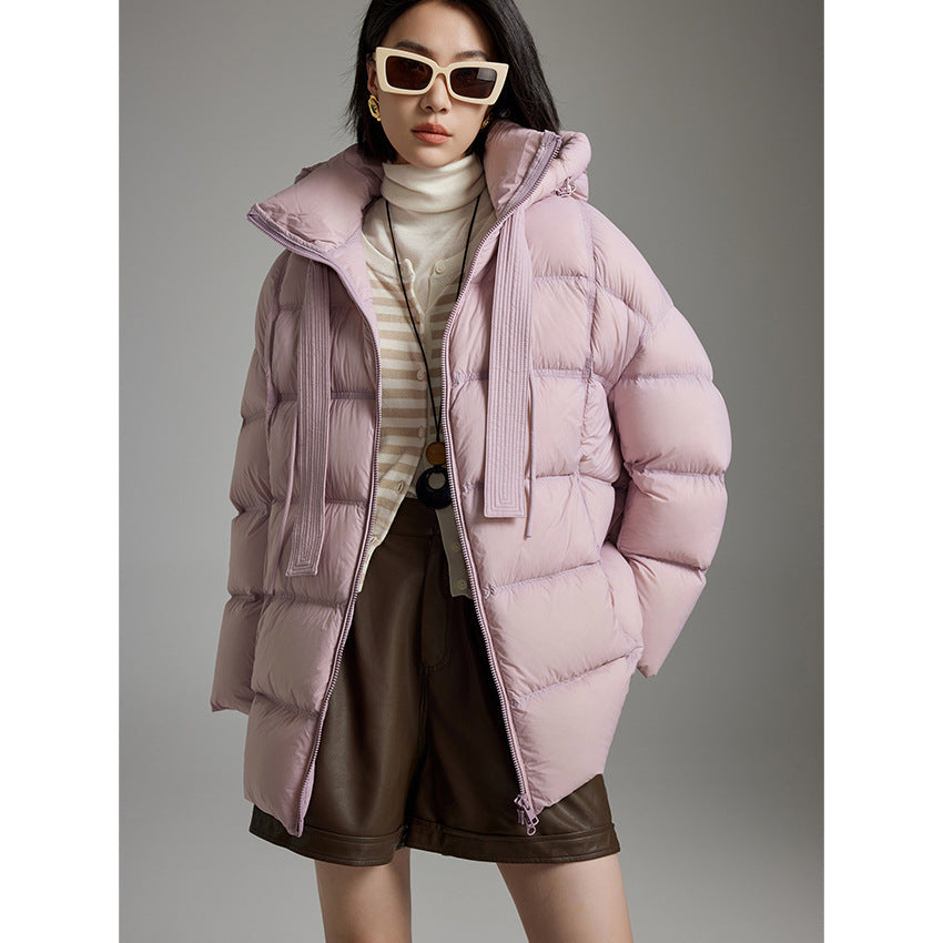 Damen Boxy-Steppjacke mit übergroßem Thermokragen und dekorativen Kordel-Details Shop Nory