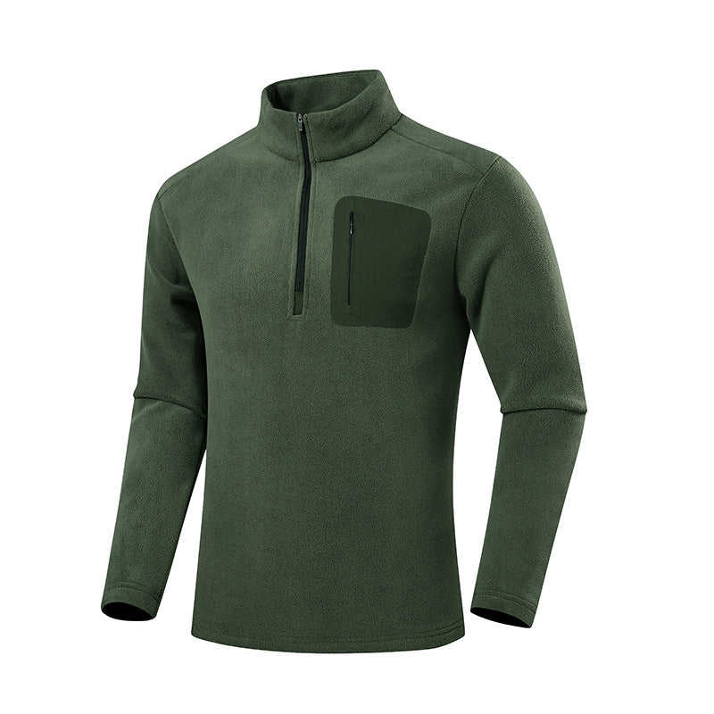 Herren Fleece-Pullover mit Viertel-Reißverschluss und verdeckter Brusttasche Shop Nory