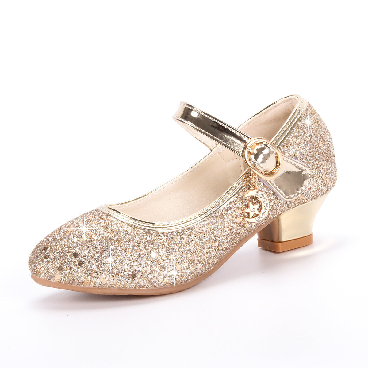 Mädchen Glitzernde Mary Jane Schuhe mit dekorativer Schnalle