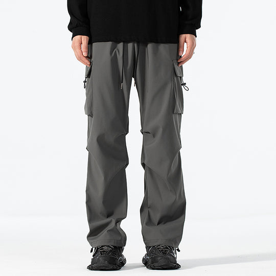 Herren Locker geschnittene Cargo-Utility-Hose mit Kordelzugbund und Mehrfachtaschen Shop Nory