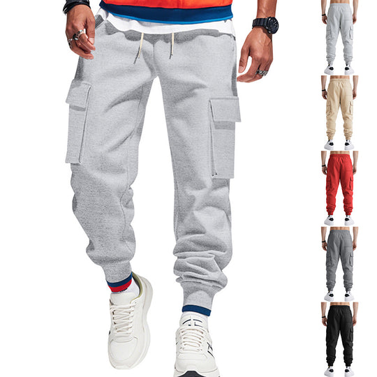 Herren Cargo-Jogginghose aus Sweat mit elastischem Bund, Kordelzug, aufgesetzten Klappentaschen & gerippten Bündchen Shop Nory