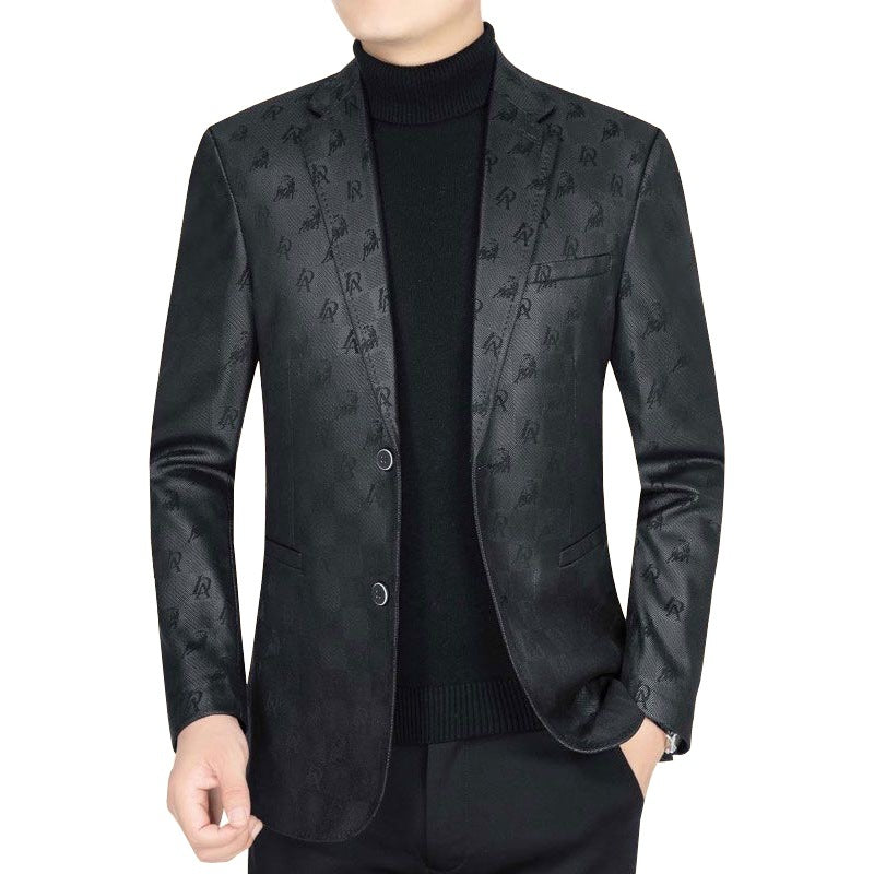 Herren Slim-Fit Sakko in Lederoptik mit fallendem Revers Shop Nory