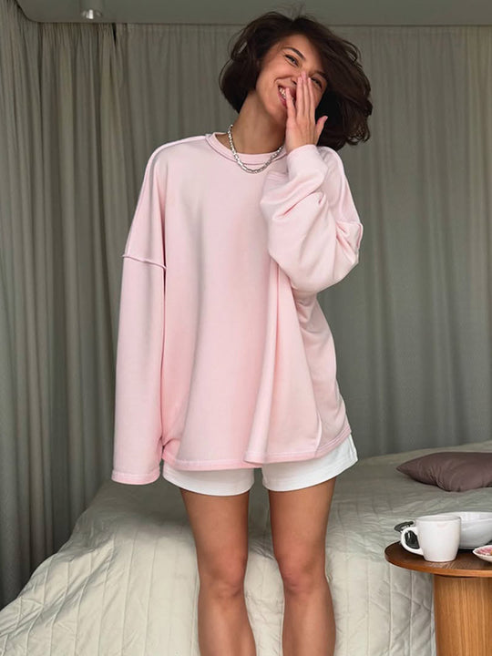 Damen Oversized Sweatshirt mit Raglanärmeln & extra langem Lounge‑Schnitt Shop Nory