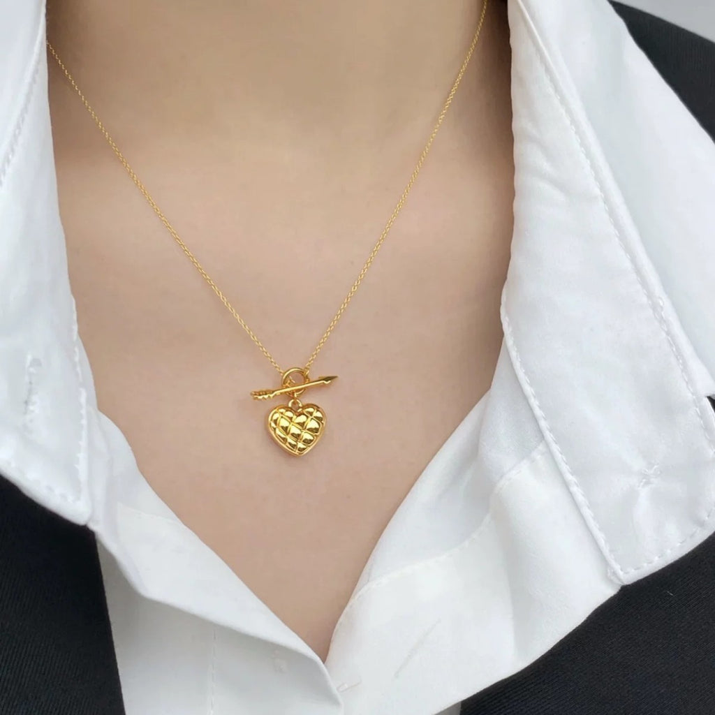 Damen Herzförmige Toggle Anhänger Halskette Shop Nory