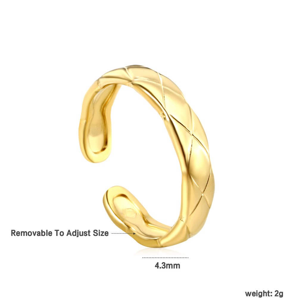 Damen Offener Ring mit modernem geschwungenem Design und verstellbarem Verschluss Shop Nory
