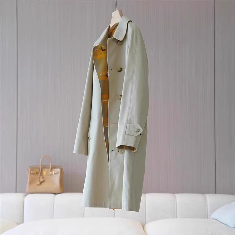Damen Eleganter Trenchcoat mit doppelter Knopfleiste aus hochwertigem Material Shop Nory