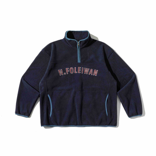 Unisex Fleece-Pullover mit halbhohem Reißverschluss, Kängurutasche und Collegestyle-Stick Shop Nory