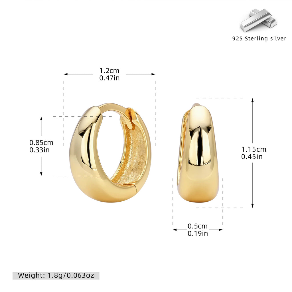 Damen Creolen mit elegantem geschwungenen Design aus 925 Sterling Silber Shop Nory
