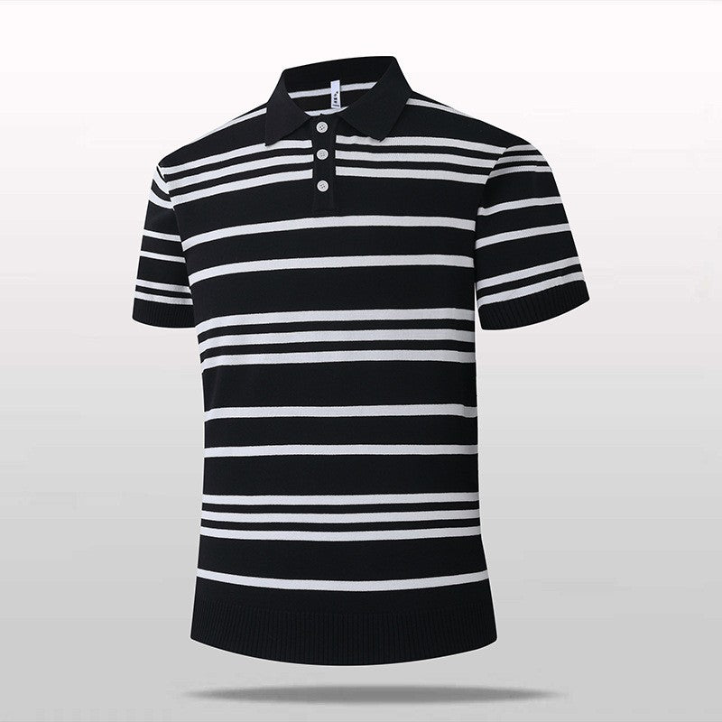 Herren Modisches kurzärmliges Poloshirt mit Streifen Shop Nory