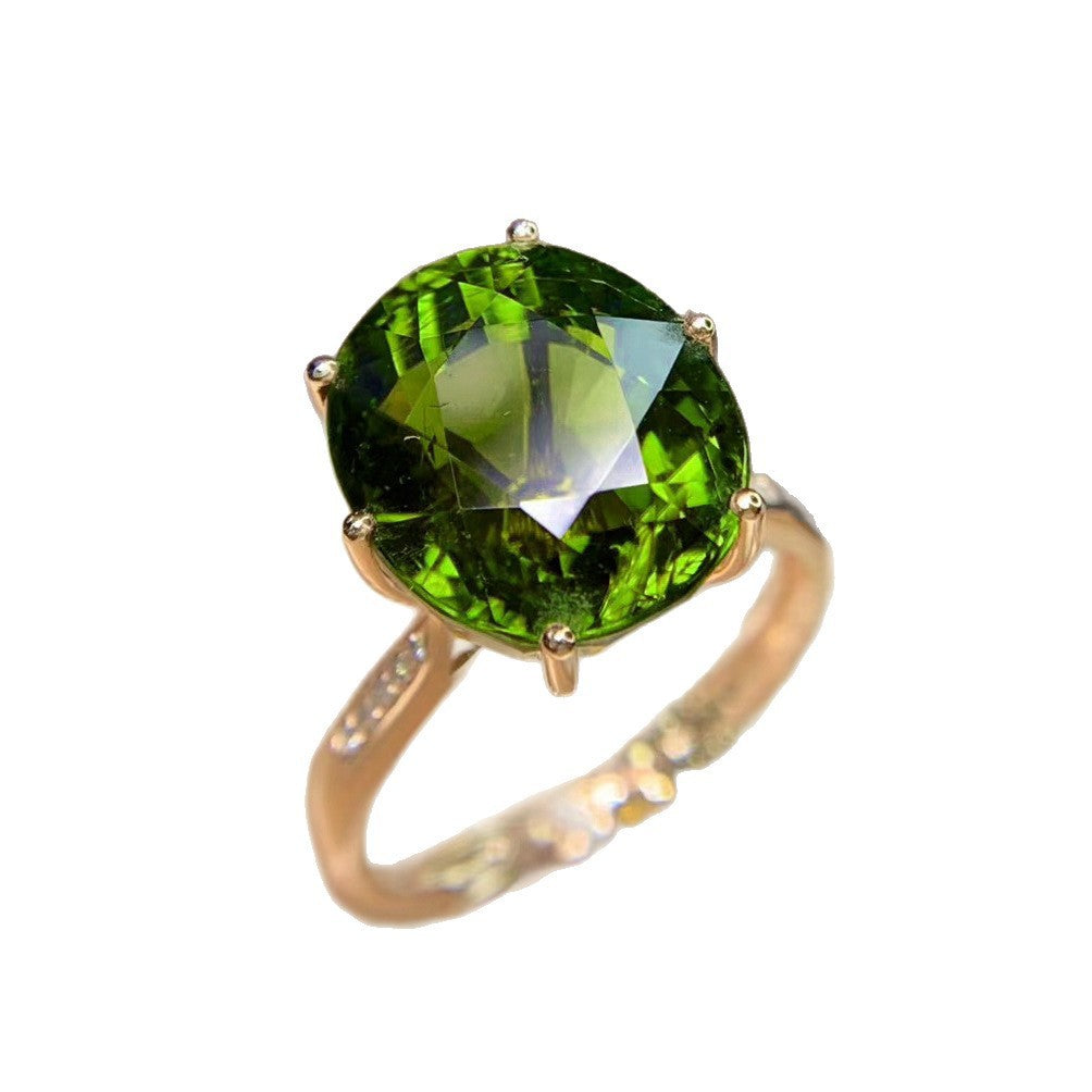 Damen Eleganter Ring mit ovalem Edelstein und funkelnden Zirkonia Shop Nory