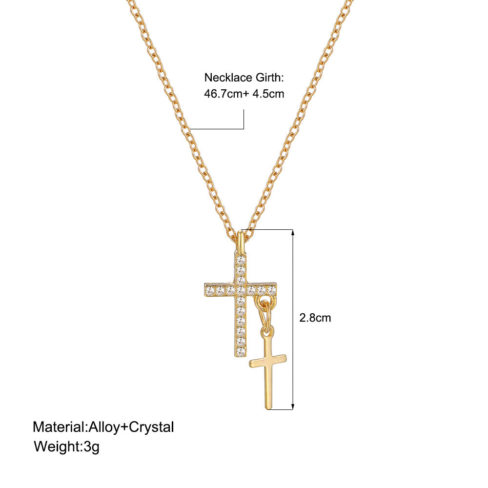 Damen Kreuz-Anhänger mit Strassstein-Verzierung Shop Nory