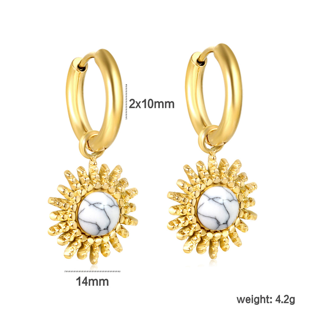 Damen Hängende Ohrhänger mit floralen Kristall-Details Shop Nory
