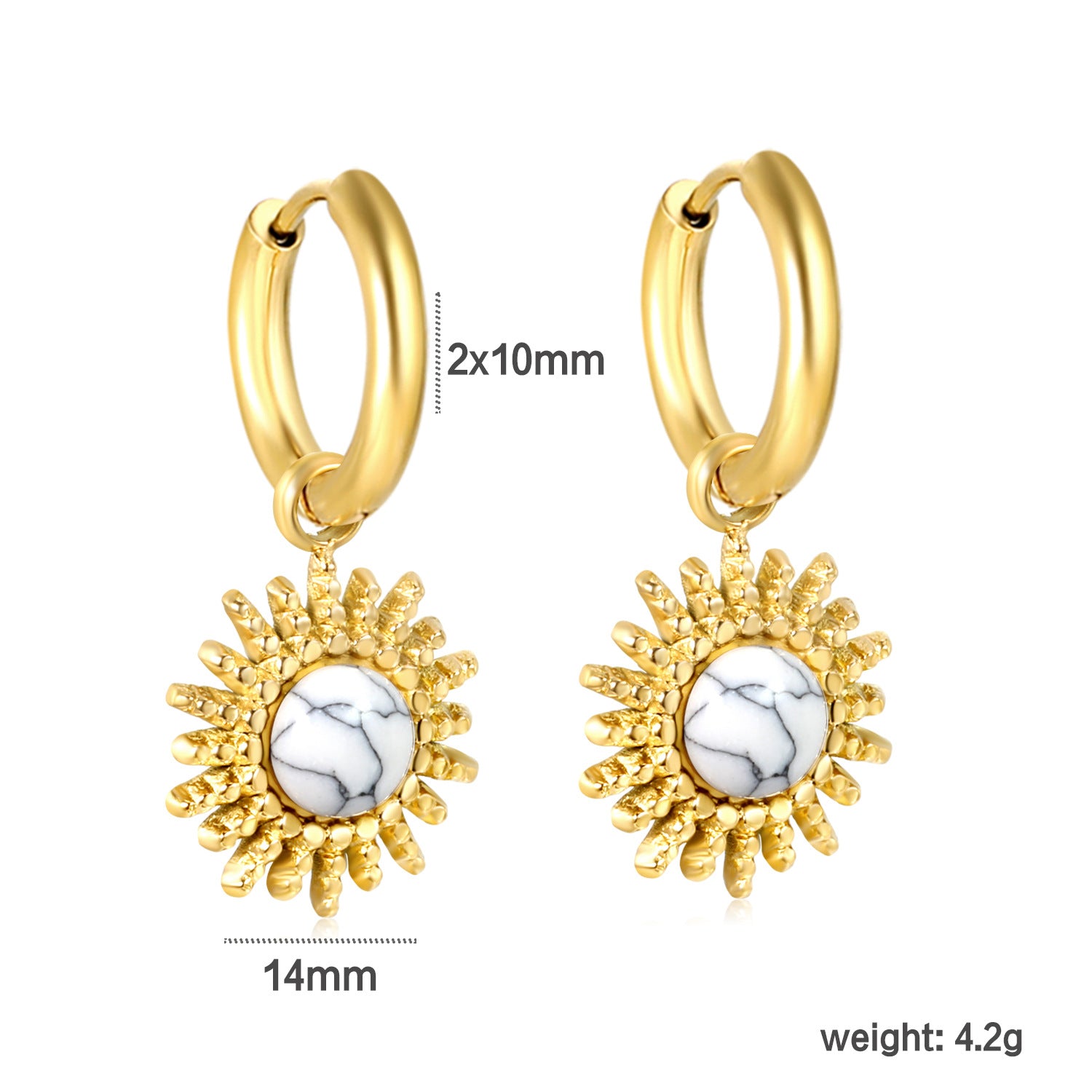 Damen Hängende Ohrhänger mit floralen Kristall-Details Shop Nory