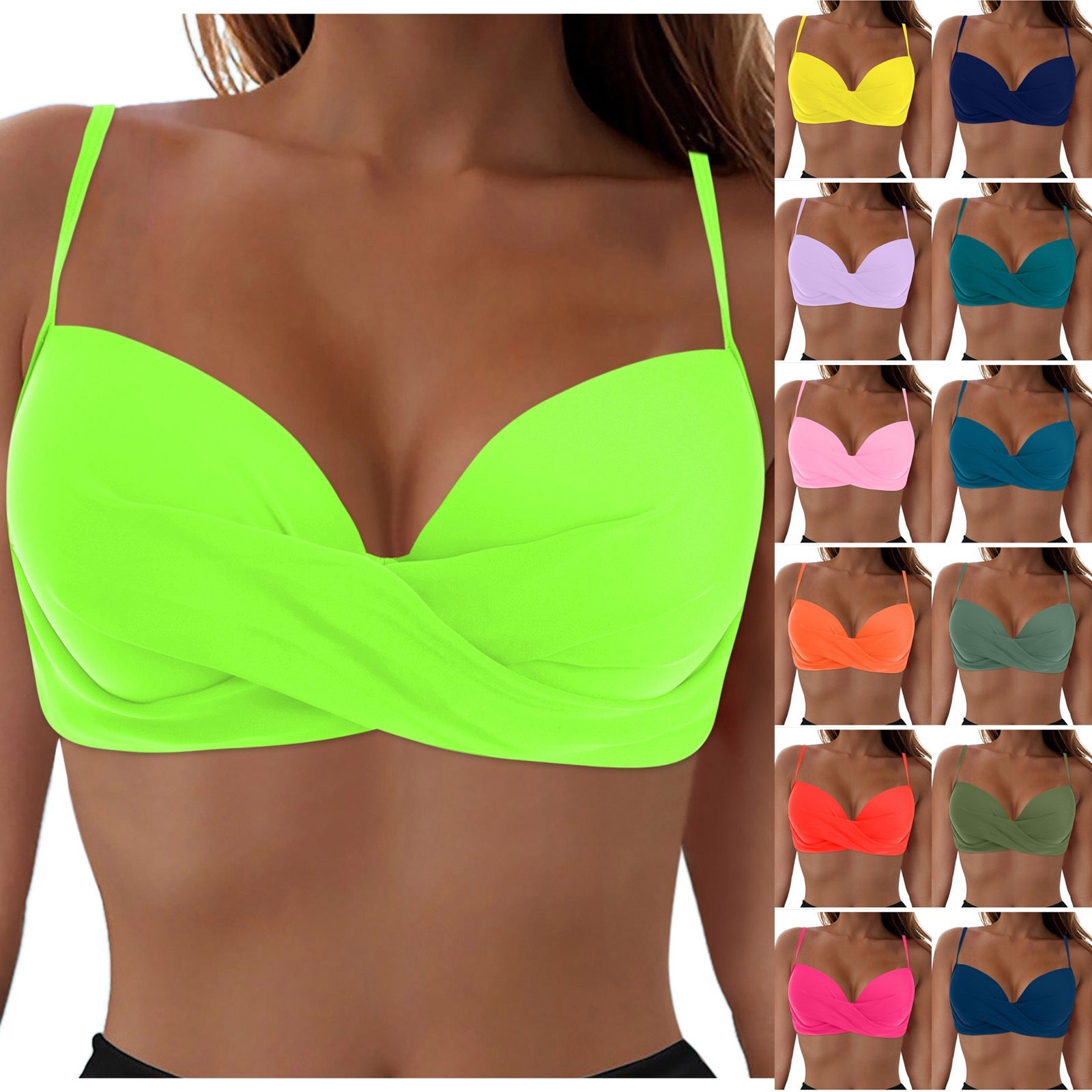 Damen Elegantes Bikinioberteil mit Wickeldesign