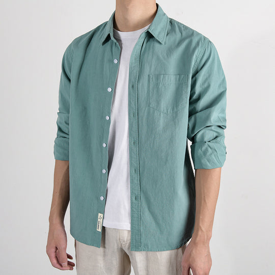 Herren Leichtes Baumwoll‑Leinen Overshirt mit Brusttasche und Relaxed‑Fit Shop Nory