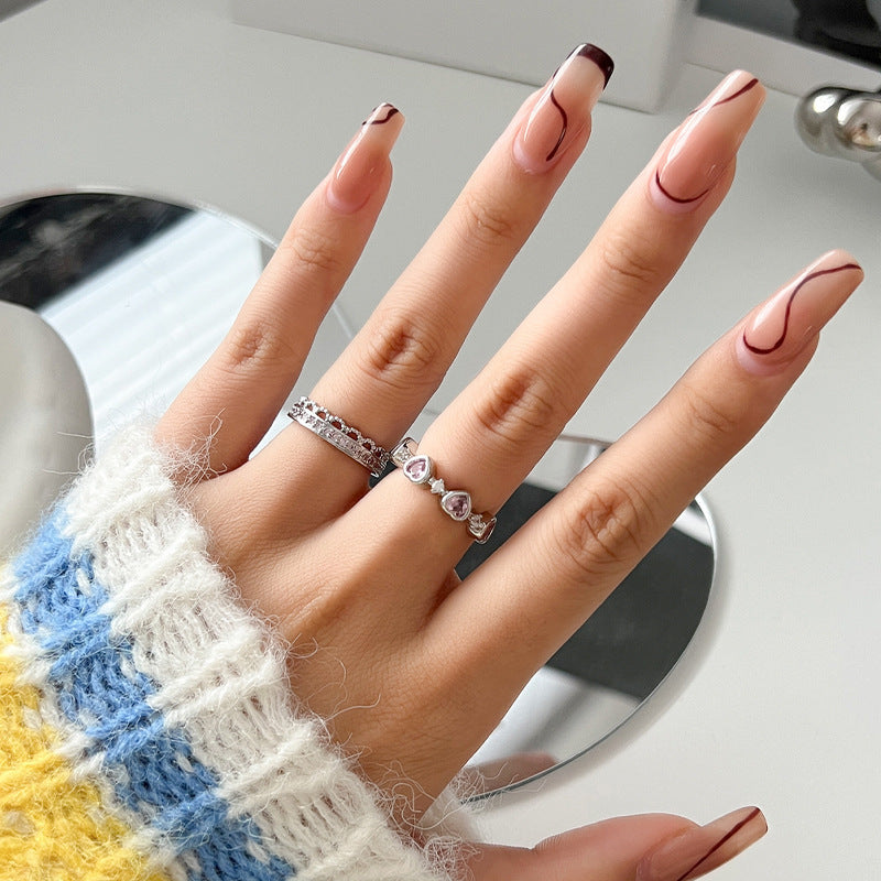 Damen Offener Ring mit elegantem Doppelreihen-Design und funkelnden Zirkonia Shop Nory
