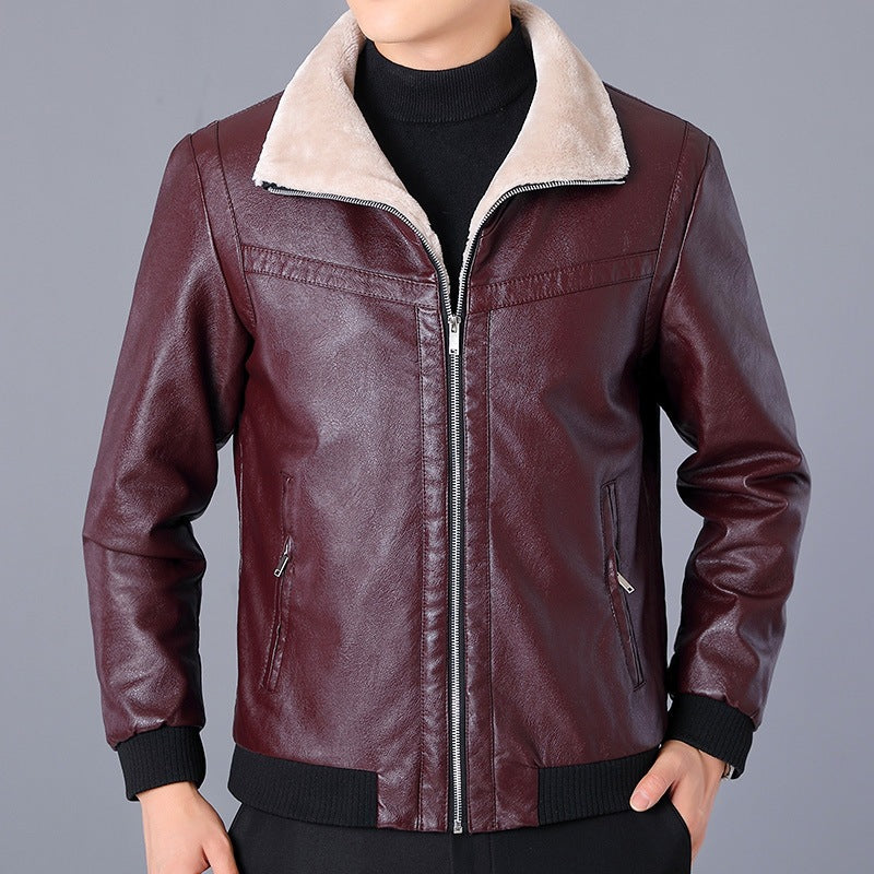 Herren Kunstlederjacke mit Teddyfutter Shop Nory 1787738674