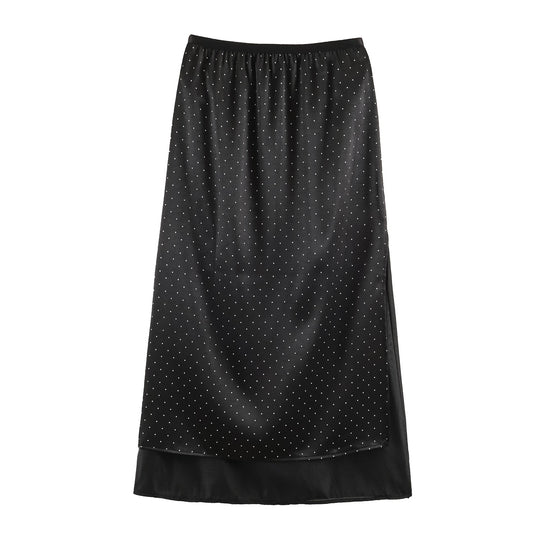 Damen Unterrock mit gepunktetem Mesh‑Überwurf und elastischem Bund Shop Nory