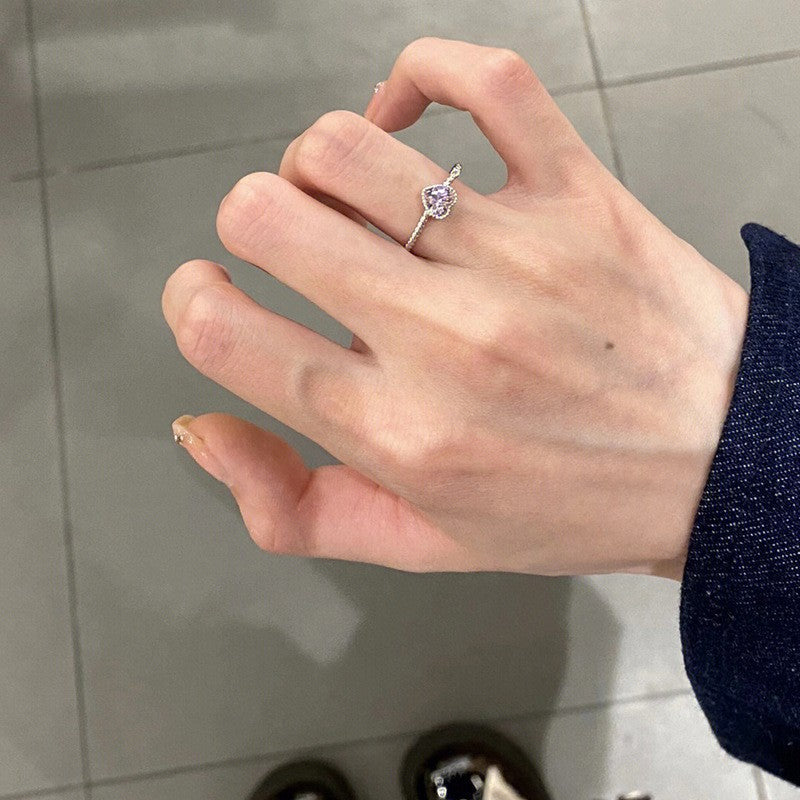 Damen zarter Ring mit funkelndem Herzdesign Shop Nory