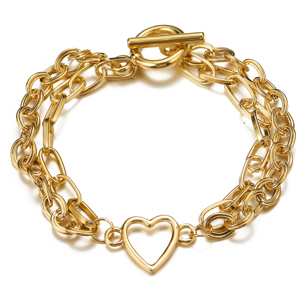 Damenarmband aus hochwertigem Edelstahl mit herzförmigem Anhänger Shop Nory