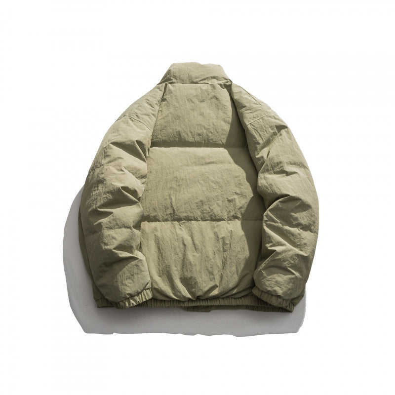 Unisex Oversize wattierte Steppjacke mit hohem Stehkragen, großen Pattentaschen und Crinkle-Effekt Shop Nory