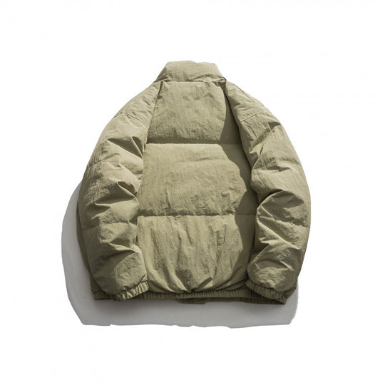 Unisex Oversize wattierte Steppjacke mit hohem Stehkragen, großen Pattentaschen und Crinkle-Effekt Shop Nory