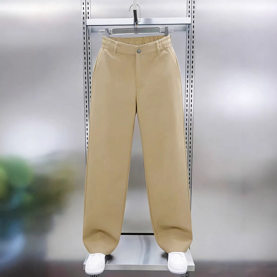 Herren Weite High‑Waist Chinohose mit elastischem Rückbund geradem Bein & Seitentaschen Shop Nory