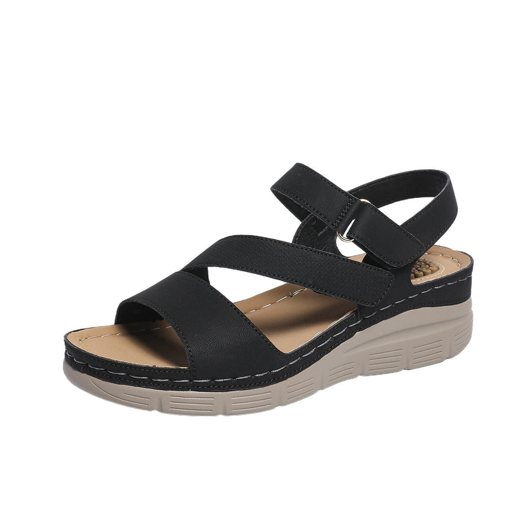 Damen Komfortable Wedge-Sandalen mit verstellbarem Riemendesign