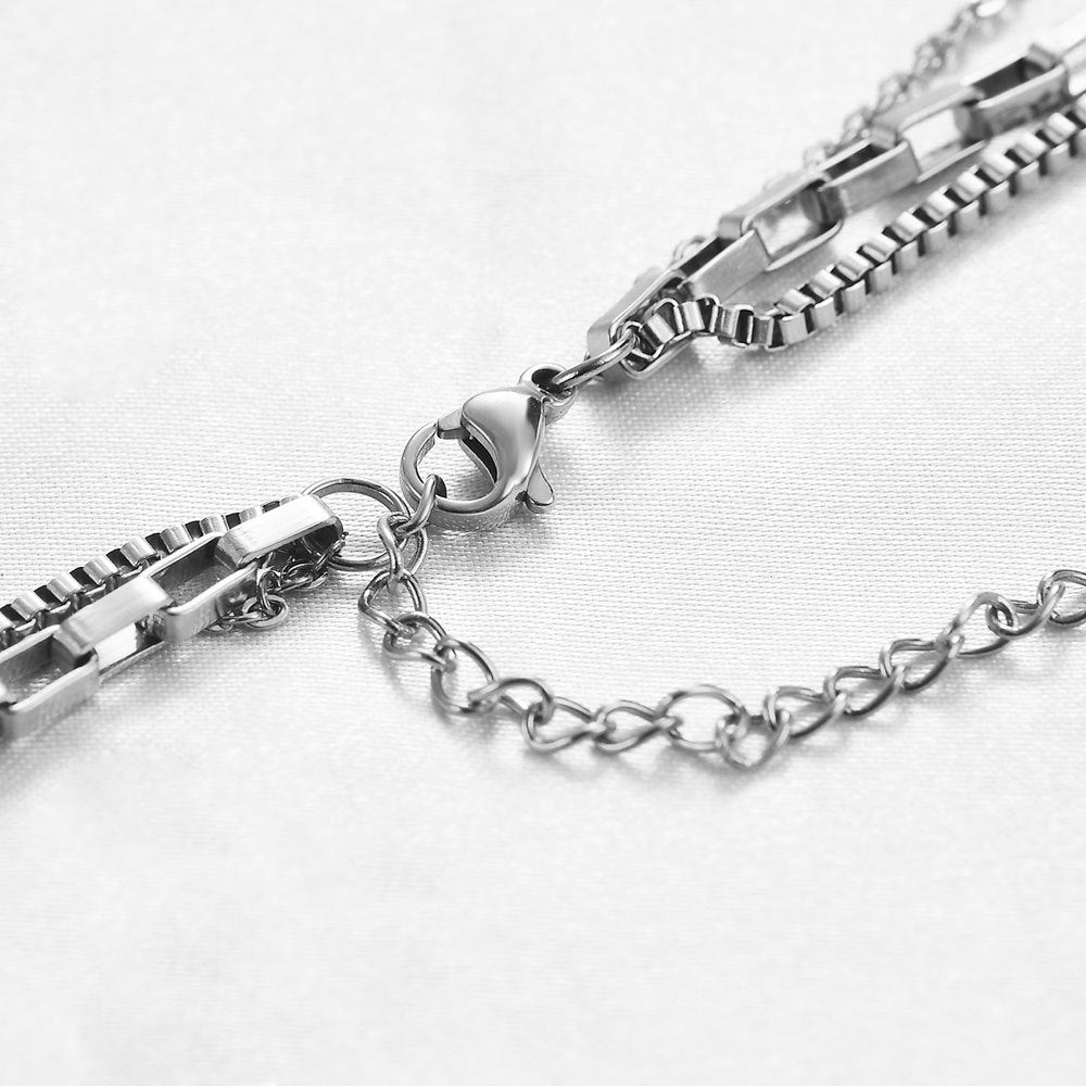 Damen Halskette mit mehrlagigem Design aus hochwertigem Edelstahl Shop Nory