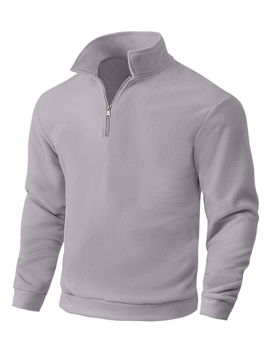 Herren Fleece-Halbzip-Pullover mit Stehkragen, weichem Teddy-Fleece und elastischen Bündchen Shop Nory