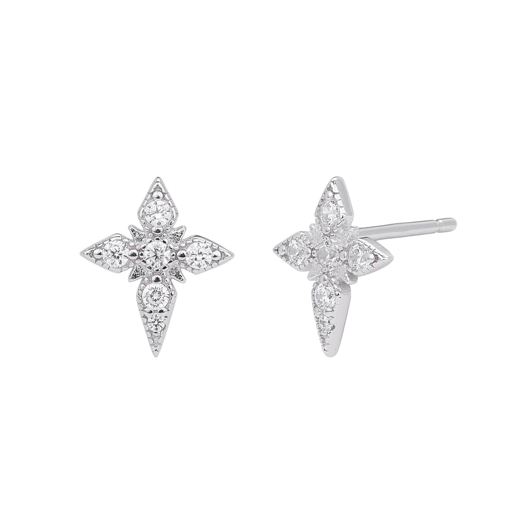 Damen Ohrstecker im stilvollen Kreuzdesign mit luxuriösem Zirkonbesatz Shop Nory