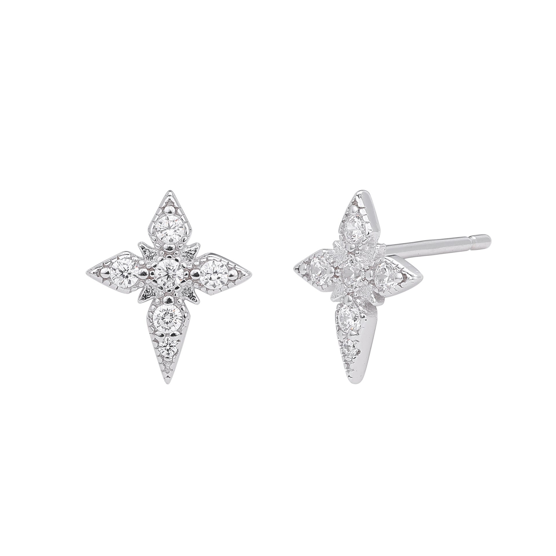 Damen Ohrstecker im stilvollen Kreuzdesign mit luxuriösem Zirkonbesatz Shop Nory