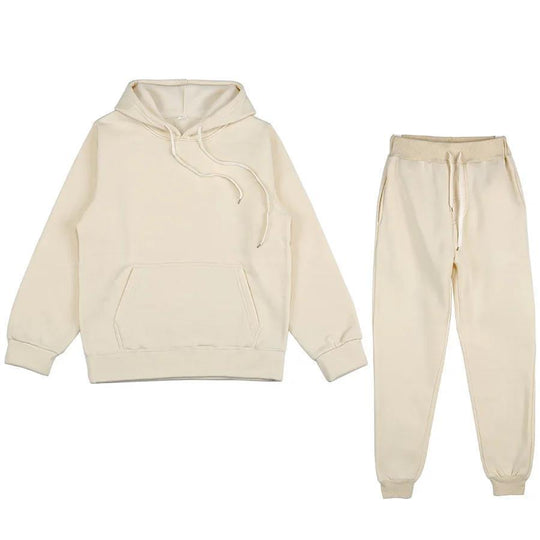 Unisex weiches Lounge-Set mit Oversize-Hoodie, taillenhoher Jogginghose und geripptem Knöchelabschluss Shop Nory