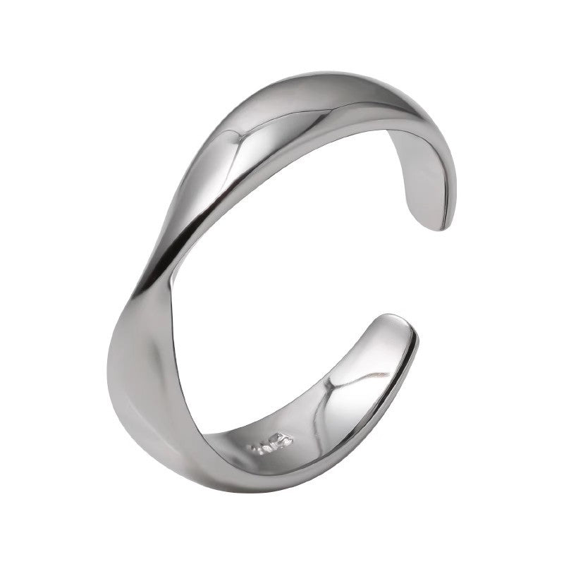 Damen Offener, geschwungener Ring aus hochwertigem Silber Shop Nory