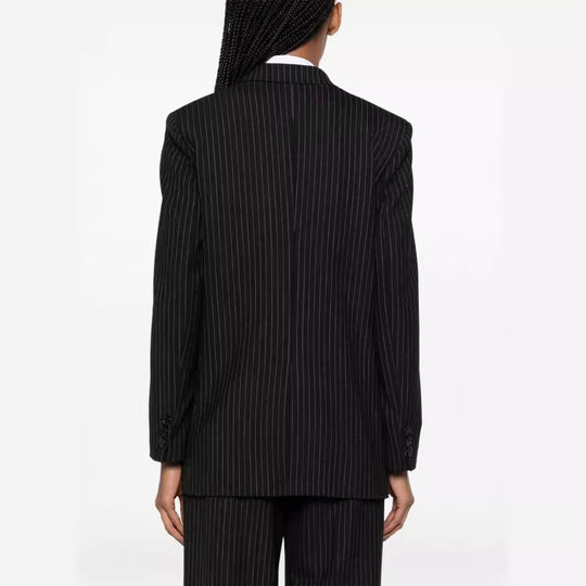 Damen Zweiteiliger Nadelstreifen-Anzug mit oversized Doppelreiher und weiten Bundfaltenhosen Shop Nory