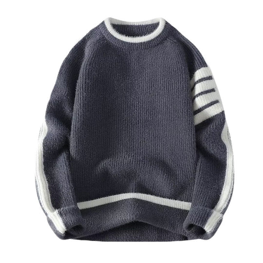Herren Sportlicher Rundhalspullover mit Kontrastdetails Shop Nory