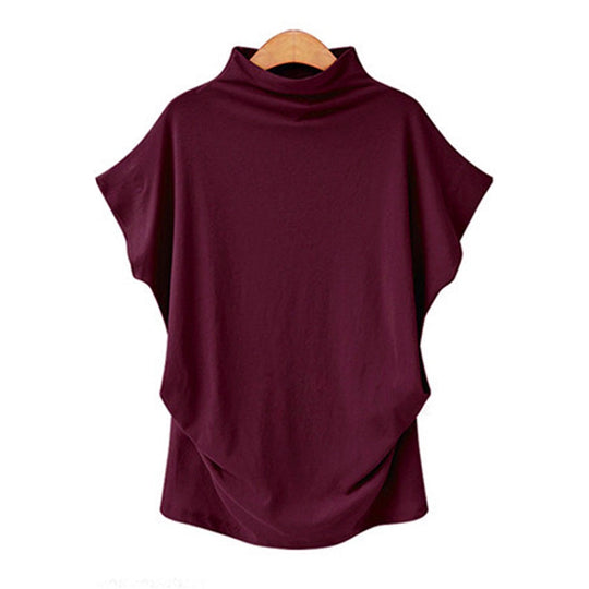 Damen Drapiertes Oversize-Top Stehkragen