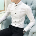 Herren Elegantes Langarmhemd mit feinen Knopfdetails