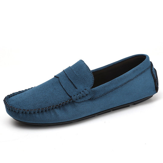 Herren elegante Veloursleder-Mokassin Fahrerhalbschuhe mit handgenähter Vordernaht und flexibler Gummiprofilsohle Shop Nory