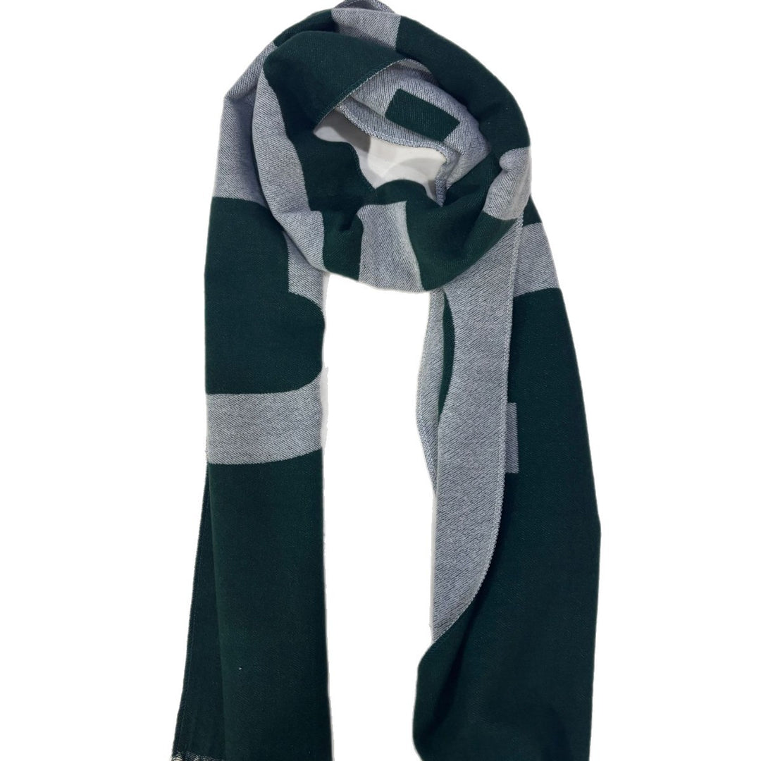 Damen Oversize-Strickschal mit Blockstreifen und Fransen Shop Nory
