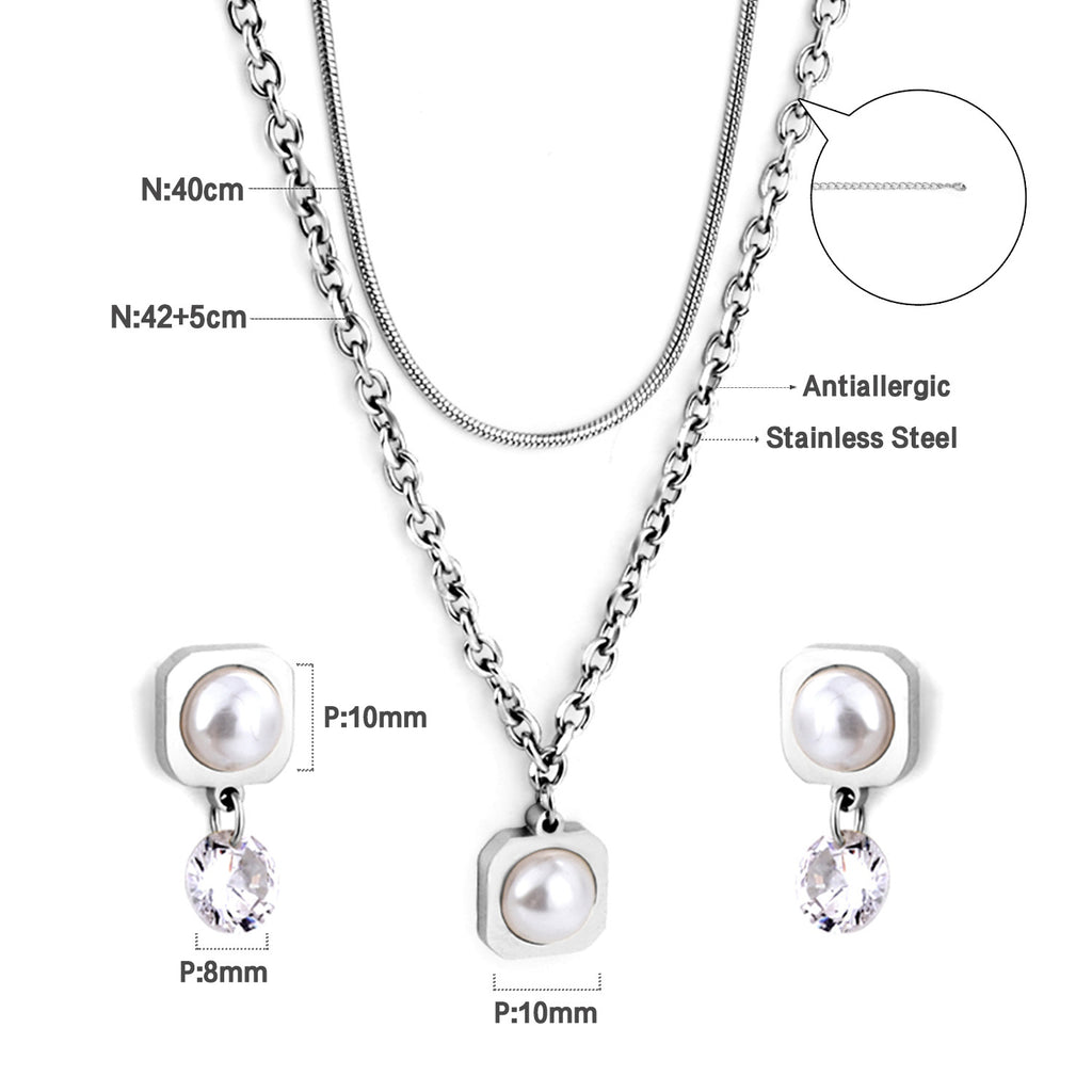 Damen Schmuckset mit Kruzifix-Anhänger und passenden Ohrringen Shop Nory