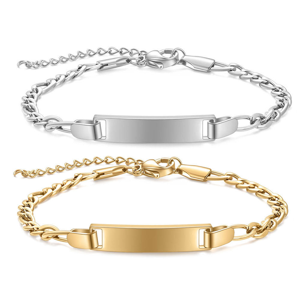 Damen Armband mit gravierbarem Anhänger und klassischen Gliederdesign Shop Nory