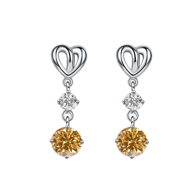 Damen Ohrhänger mit herzlichem Design und strahlendem Zirkonia Shop Nory