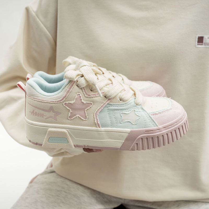 Damen Sneakers mit stilvollem Sternenmuster und bequemer Sohle Shopnory