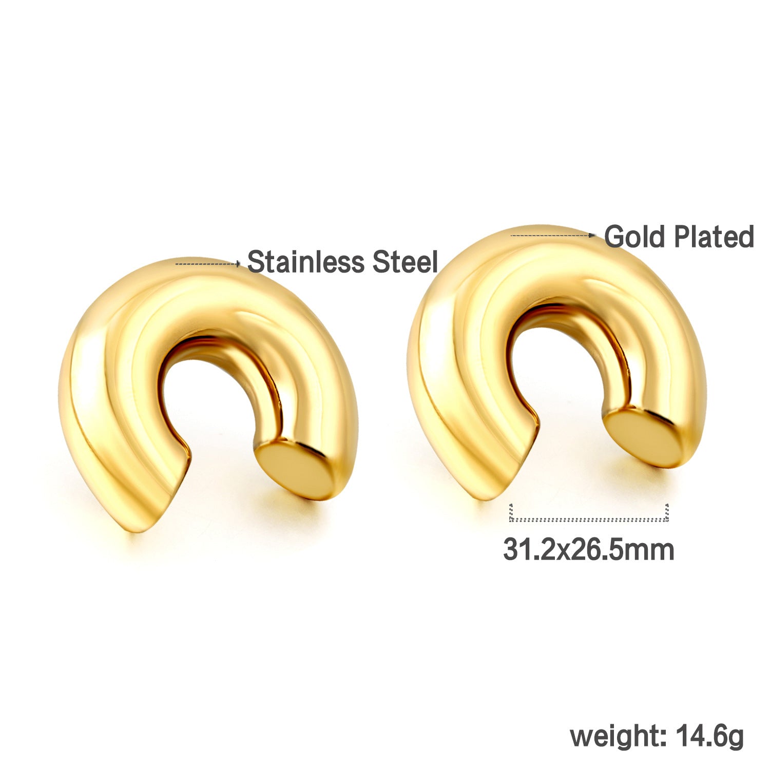 Damen modische und glänzende Ohrstecker aus hochwertigem Edelstahl Shop Nory