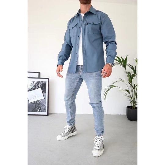 Herren Hemdjacke mit Brusttaschen und taillierter Passform Shop Nory